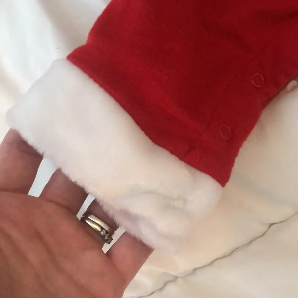 Santa one-piece outfit with hood and Pom Pom - Picture 3 of 4